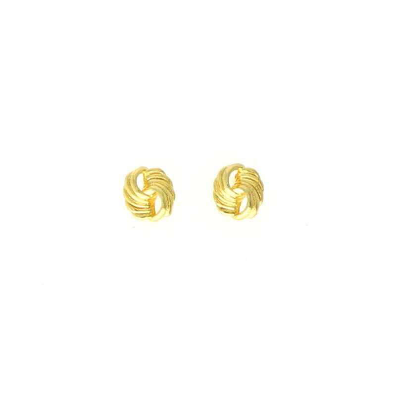 Boucles d'oreilles acier doré entrelacée 10mm
