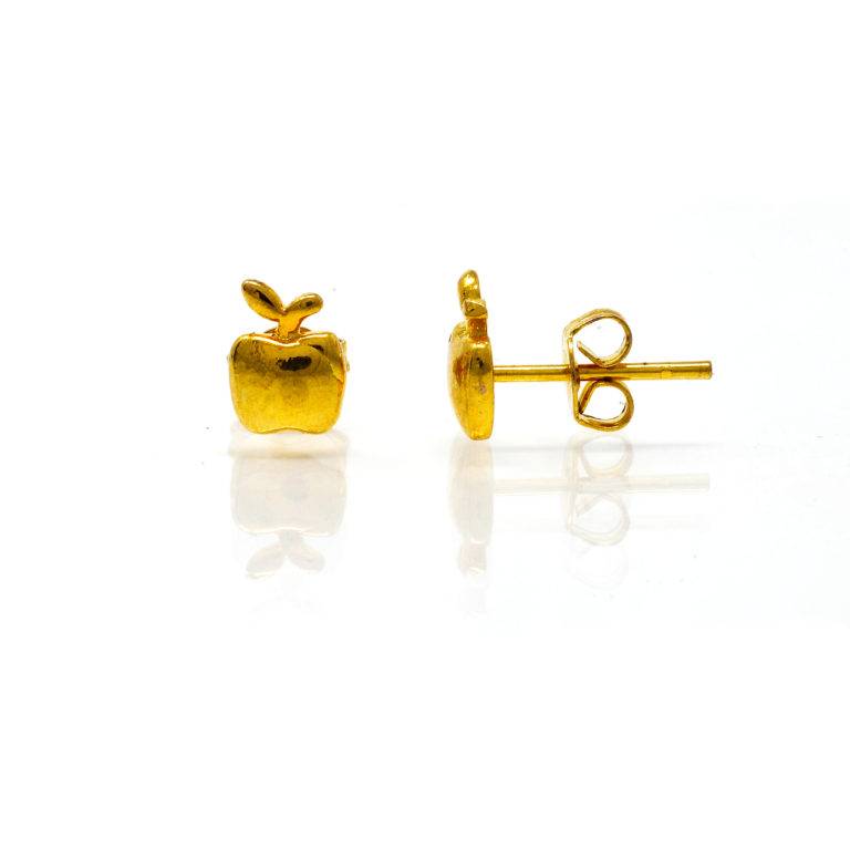 Boucles d oreilles acier doré pomme_-2
