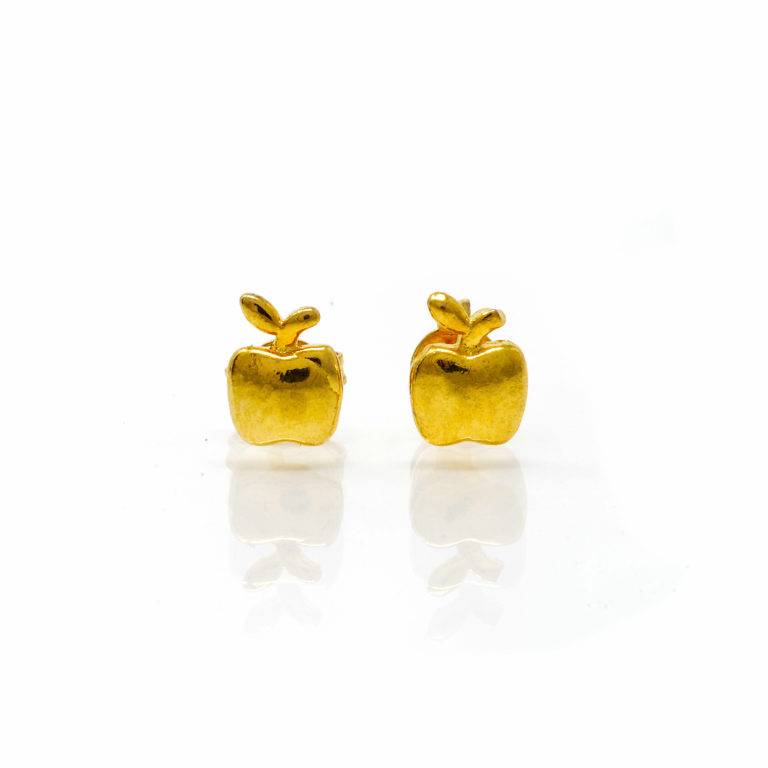 Boucles d oreilles acier doré pomme_-3