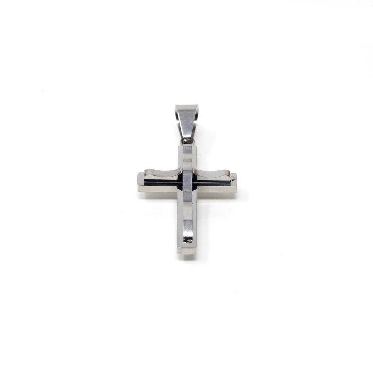 Pendentif croix acier 30X20MM-2