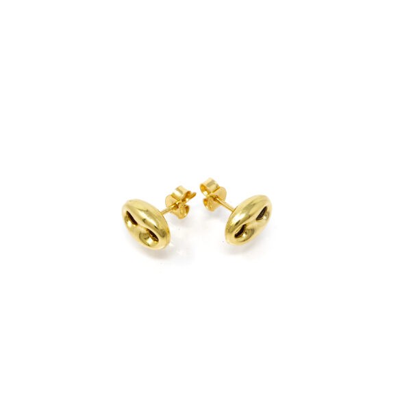 Boucles d oreilles GRAIN DE CAFE 18 carats 7,5X10,5MM-4