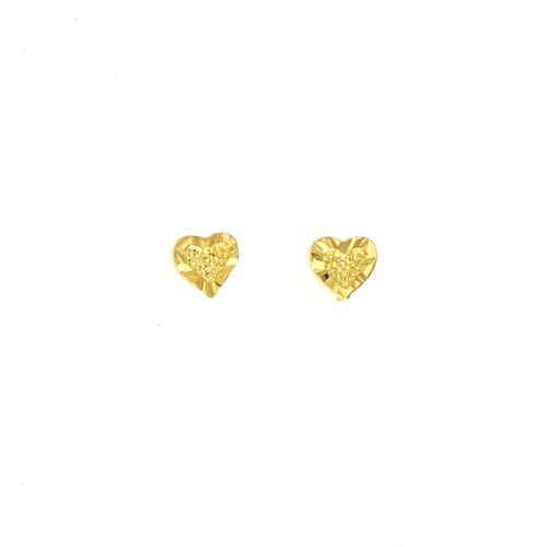 Boucles d'oreilles acier doré coeur 2